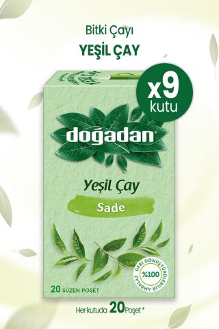 Doğadan Yeşil Çay Sade 20'li x 9 Adet