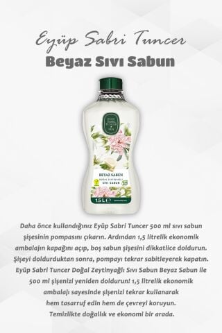 16 Al 14 Öde Doğal Zeytinyağlı Sıvı Beyaz Sabun 1.5 L ve Rosie Hediye