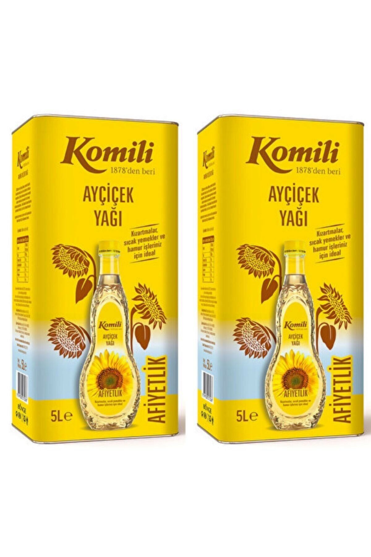 Komili Ayçiçek Yağı 5 lt Teneke x 2