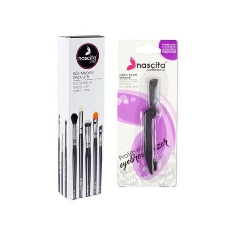 Nascita Göz Makyajı 10' lu Fırça Seti ve Kaş Usturası