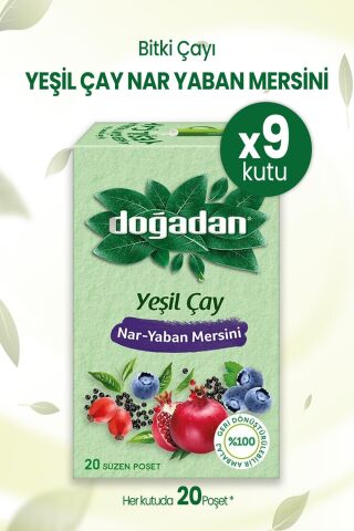 Doğadan Yeşil Çay Nar Yaban Mersini 20'li Paket x 9 Adet