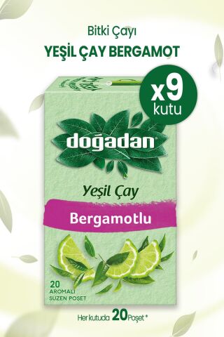 Doğadan Yeşil Çay Bergamot Aromalı 20'Li x 9 Adet