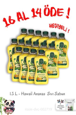 16 Al 14 Öde Hawaii Ananas Sıvı Sabun 1.5 L