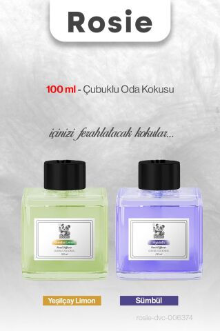ROSIE 100 ml Yeşilçay Limon ve Sümbül Çubuklu Oda Kokusu