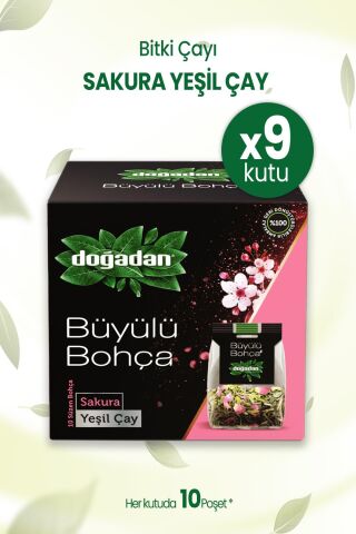 Doğadan Büyülü Bohça Sakura Yeşil Çay 10'lu 12 G x 9 Adet