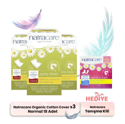 Natracare Organic Cotton Cover Normal 18' li x 3, Tanışma Kiti Hediyeli