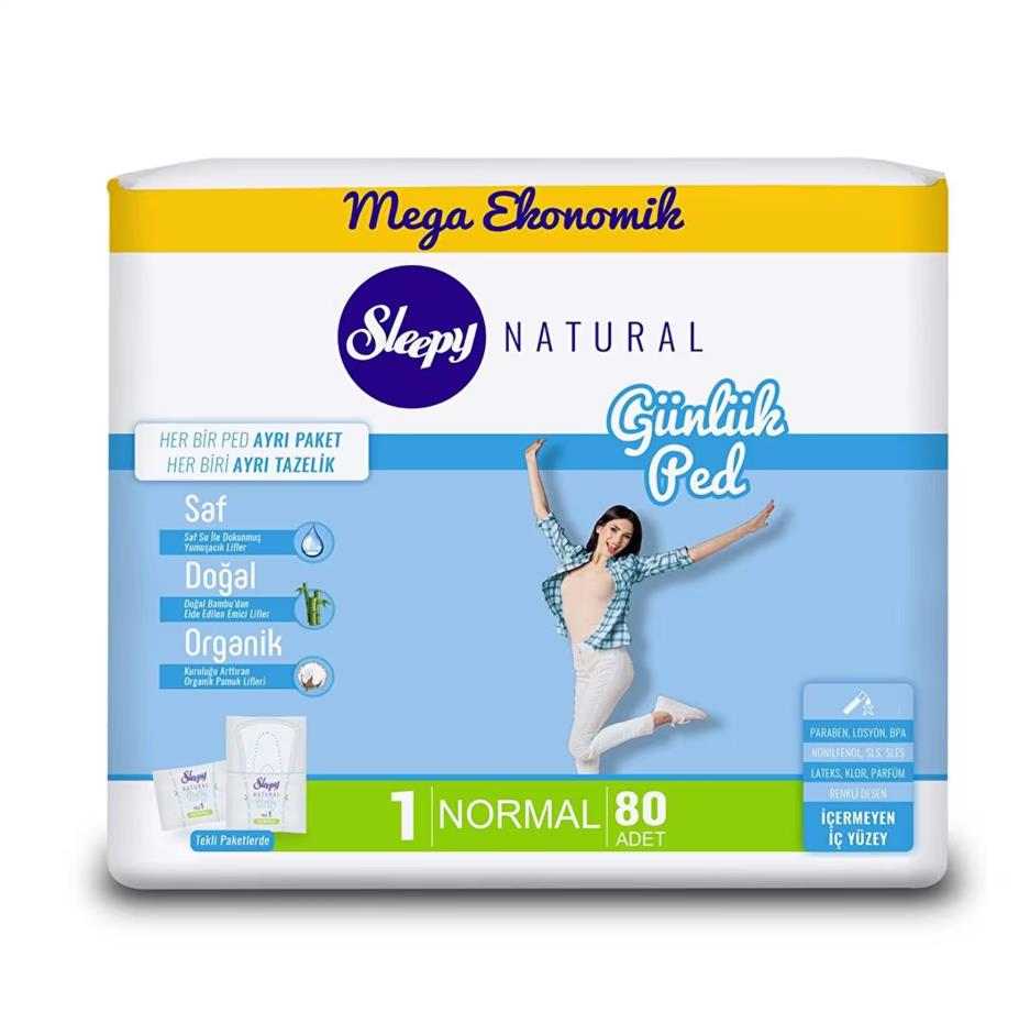 Sleepy Natural Mega Ekonomik Günlük Ped Normal 80 Adet