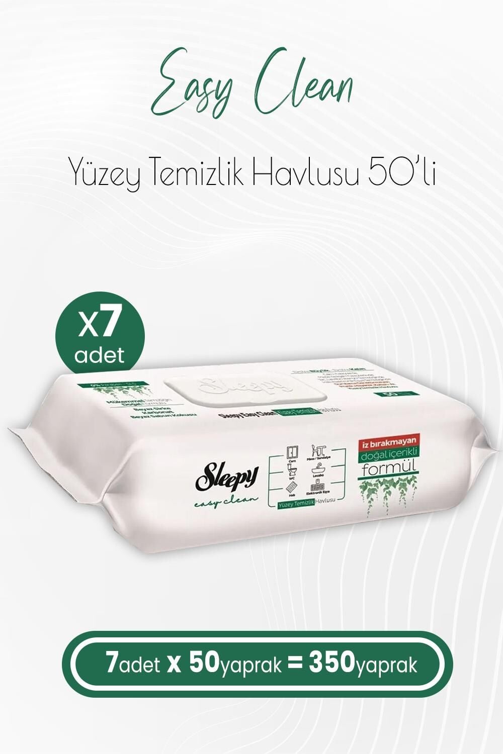 Sleepy Easy Clean Yüzey Temizlik Havlusu 50 x 7 Adet (350 Yaprak)
