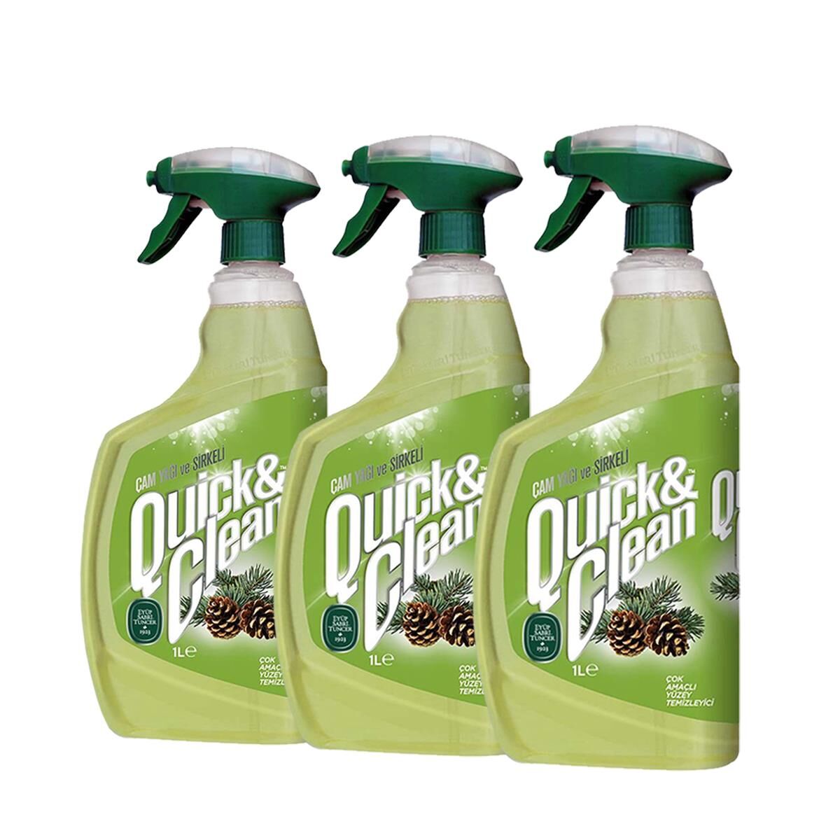 Eyüp Sabri Tuncer Quick & Clean Çam Yağı ve Sirkeli Yüzey Temizleyicisi 1 lt x 3