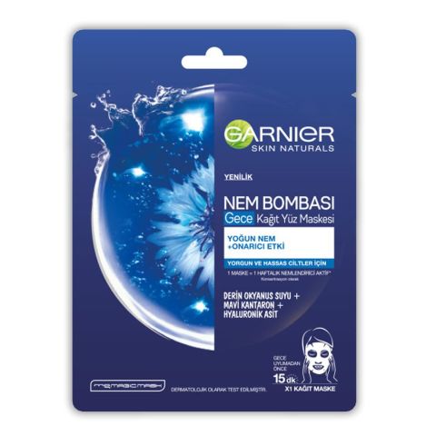 Garnier Kağıt Yüz Maskesi Nem Bombası Gece 28 gr