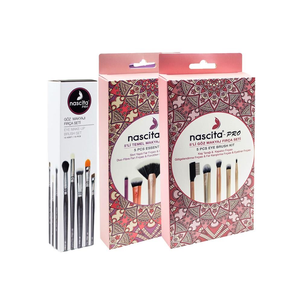 Nascita Temel Makyaj 5' li, Göz Makyaj 5' li ve 10' lu Fırça Seti