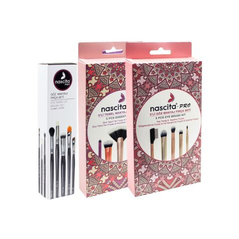 Nascita Temel Makyaj 5' li, Göz Makyaj 5' li ve 10' lu Fırça Seti