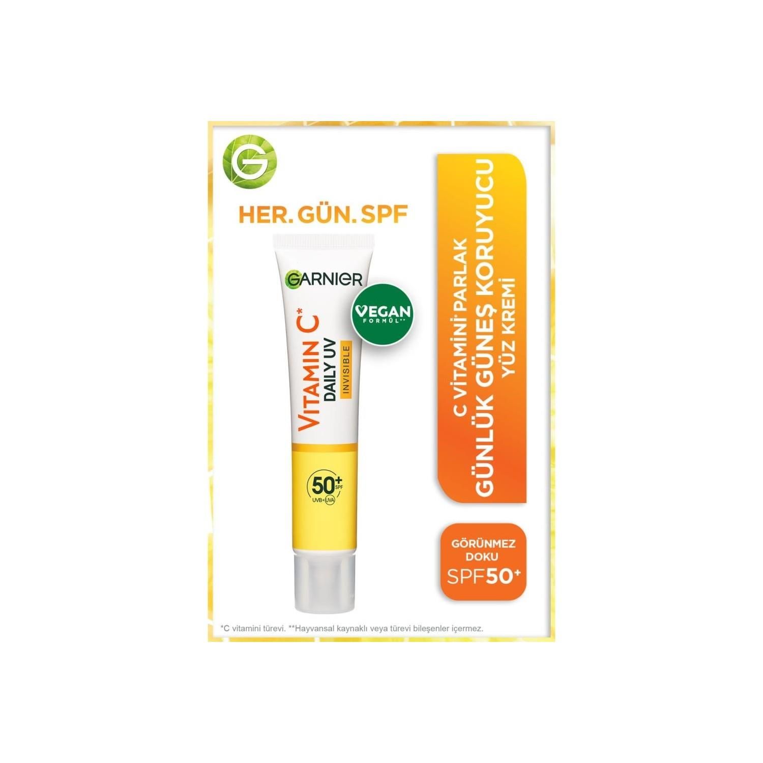 Garnier Günlük Güneş Koruyucu Fluid Yüz Kremi Görünmez Doku