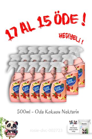17 Al 15 Öde Gizli Nektarin 500 ML Bahçe Oda Kokusu ve Rosie Hediye