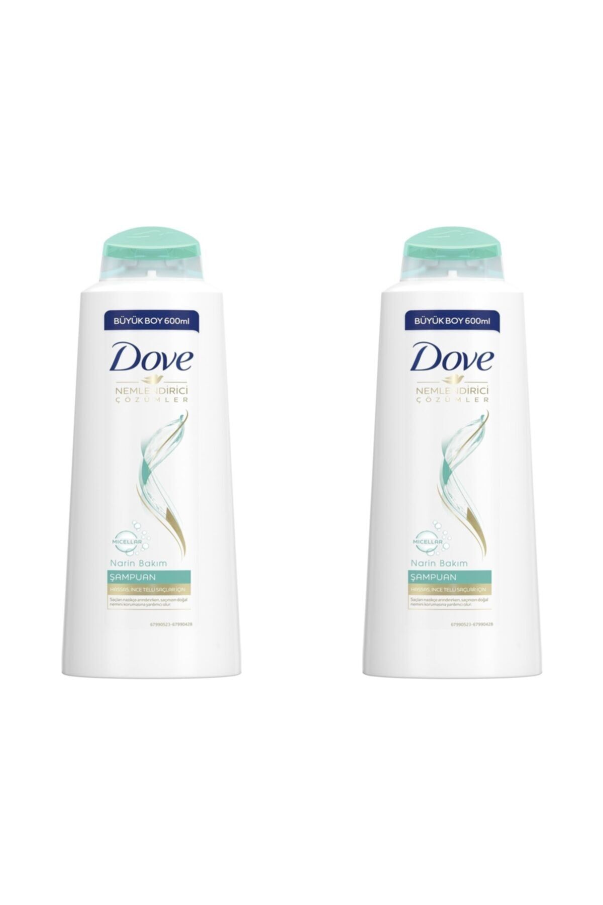 Dove Narin Bakım Şampuan Micellar 600 ml 2'li