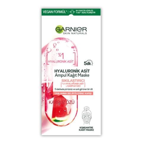 Garnier Ampul Kağıt Maske Hyaluronik Karpuz Özü 15 gr