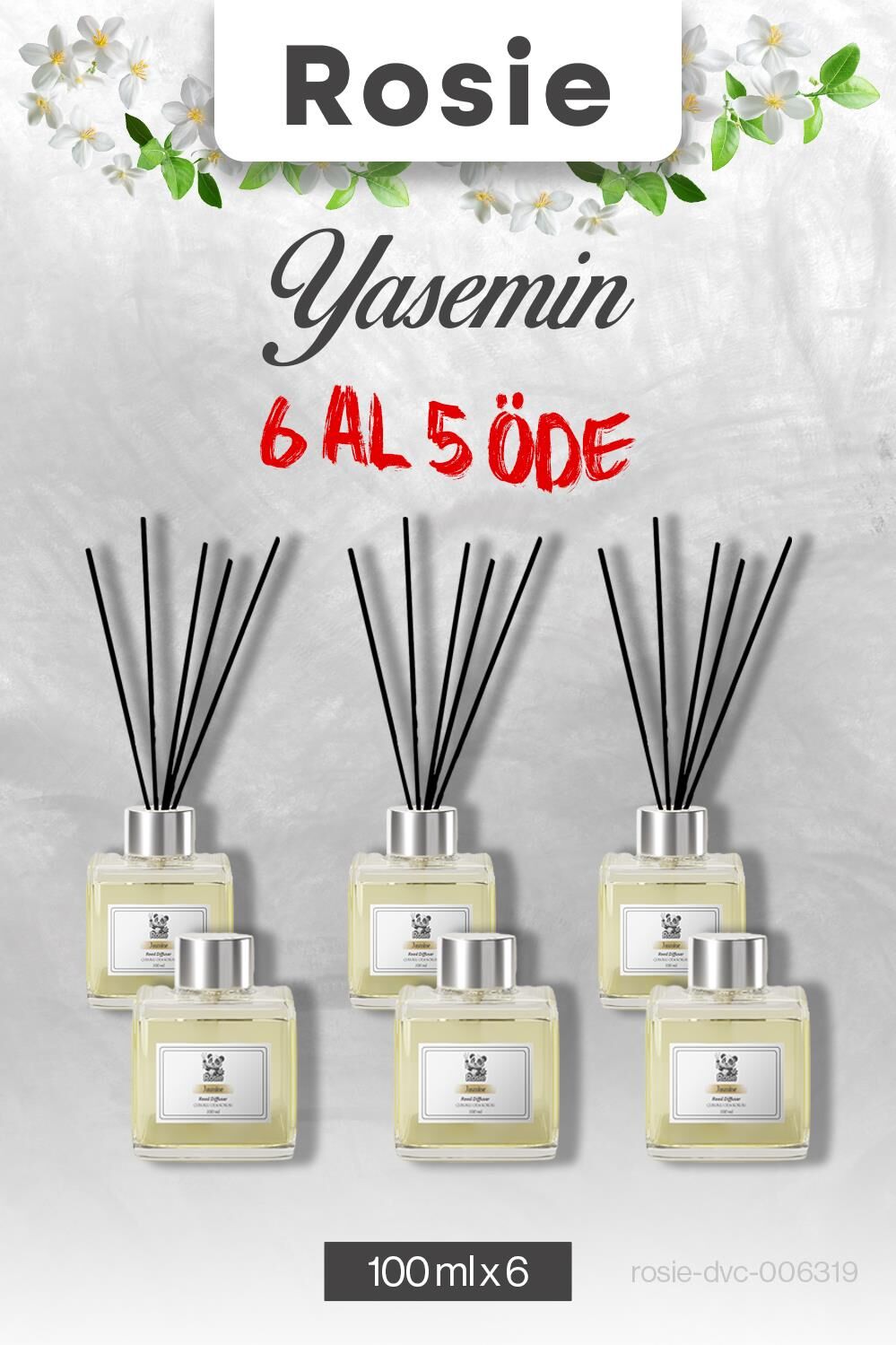 Yasemin 6 AL 5 ÖDE, Rosie Çubuklu Oda Kokusu 100 ml