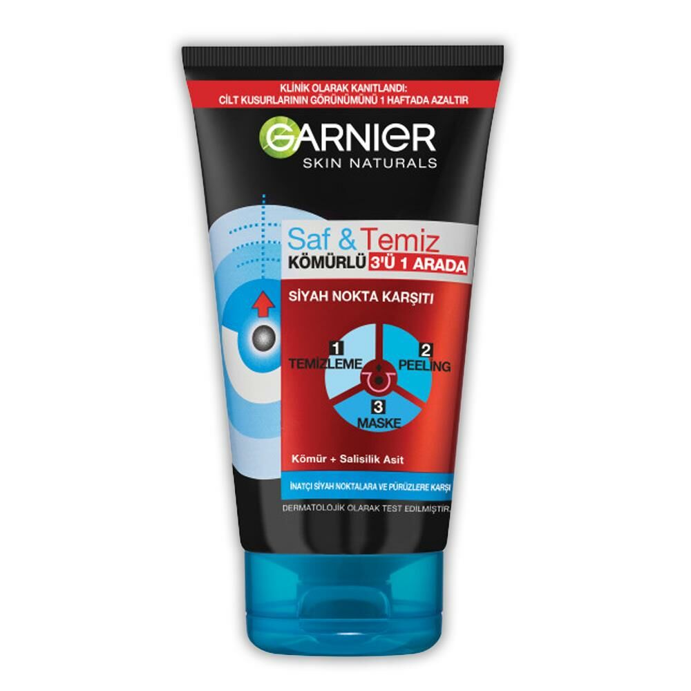 Garnier Kömür 3' ü 1 Arada Saf & Temiz 150 ml