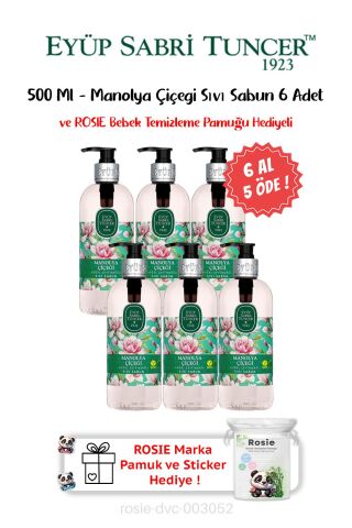 Manolya Çiçeği 6 AL 5 ÖDE Sıvı Sabun 500 ML ve ROSIE Hediyeli