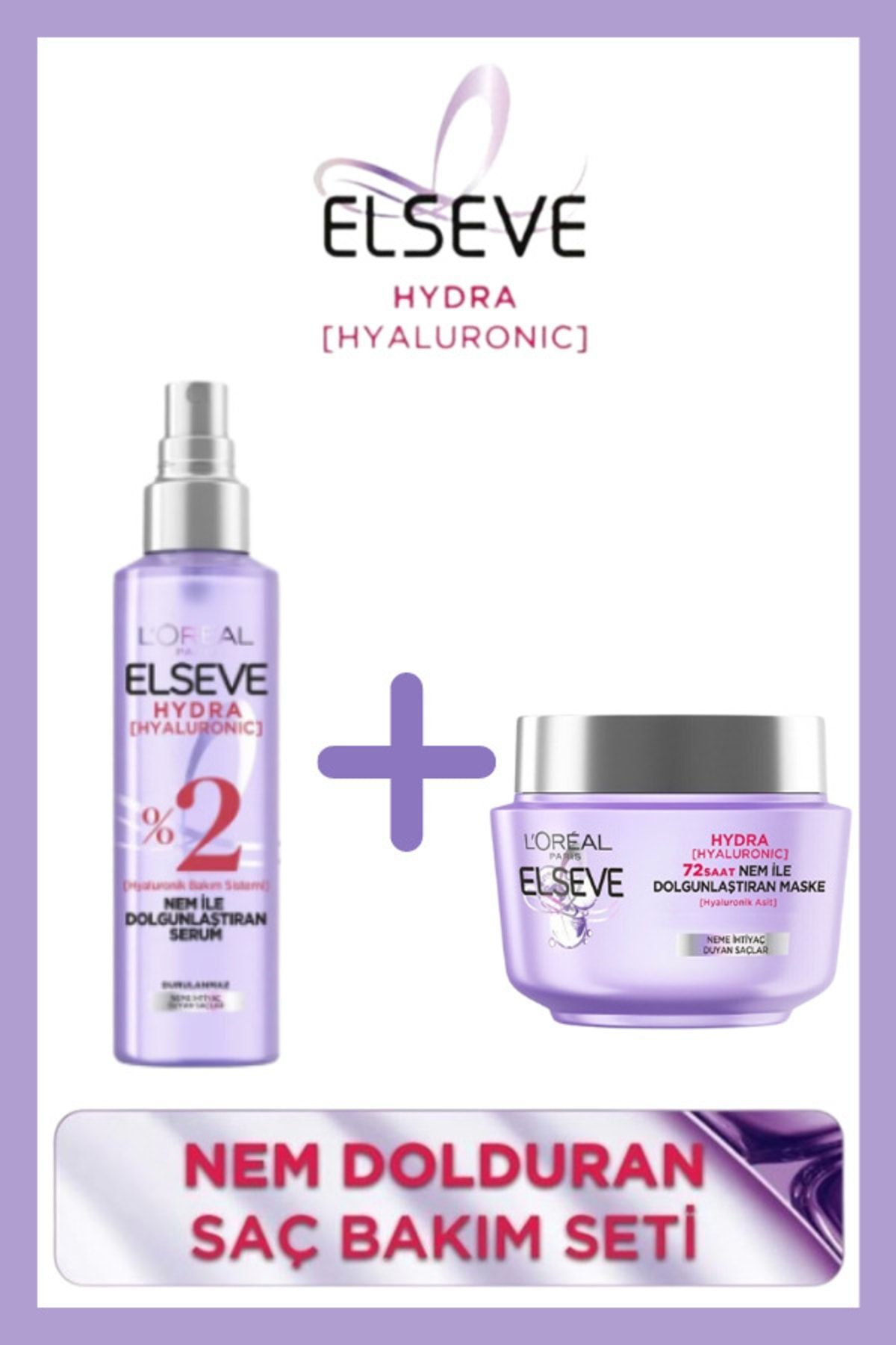 Elseve Hydra Hyaluronic 72 Saat Nem Ile Dolgunlaştıran Maske 300ml Ve Nem Ile Dolgunlaştıran Serum 150ml