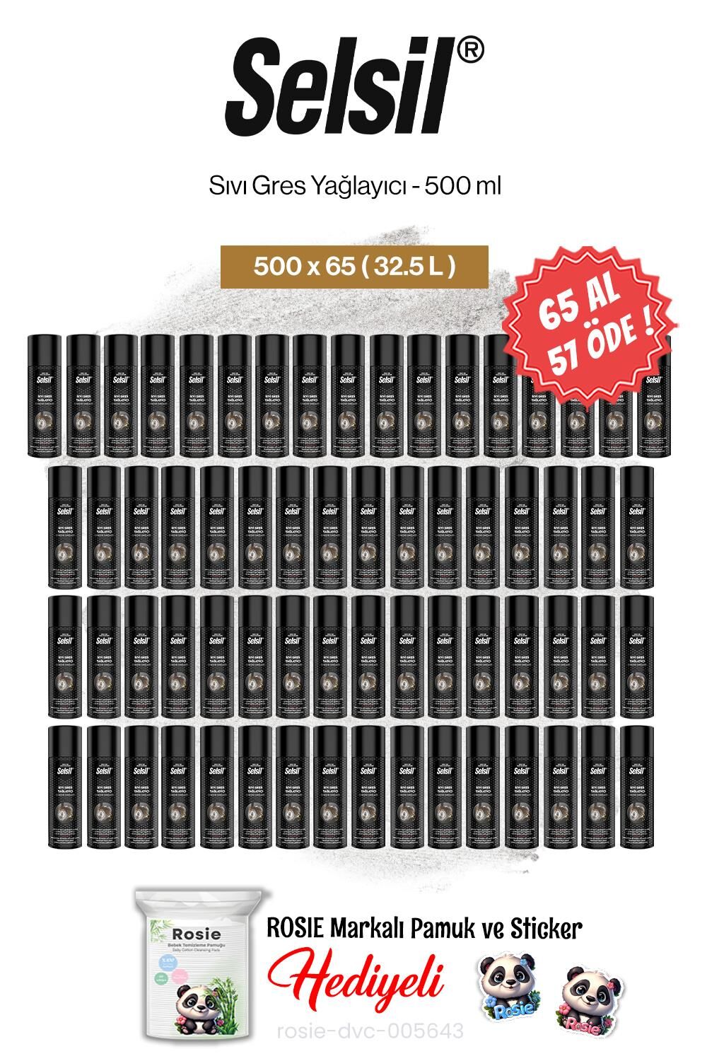 Selsil 65 AL 57 ÖDE Sıvı Gres Yağlayıcı 500 ml ve rosie pamuk