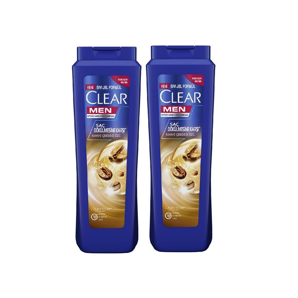 Clear Men Kepeğe Karşı Etkili Şampuan Saç Dökülmesine Karşı Kahve Çekirdeği Özü 485 ml x 2