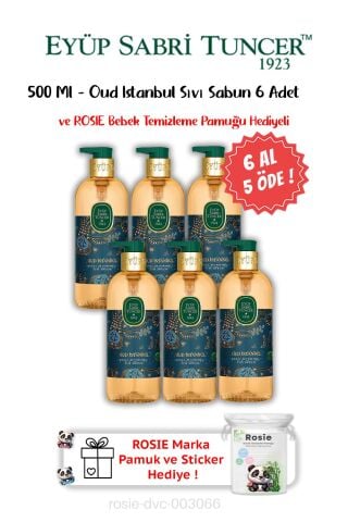 Oud İstanbul Sıvı Sabun 500 ML 6 AL 5 ÖDE ve ROSIE Hediyeli