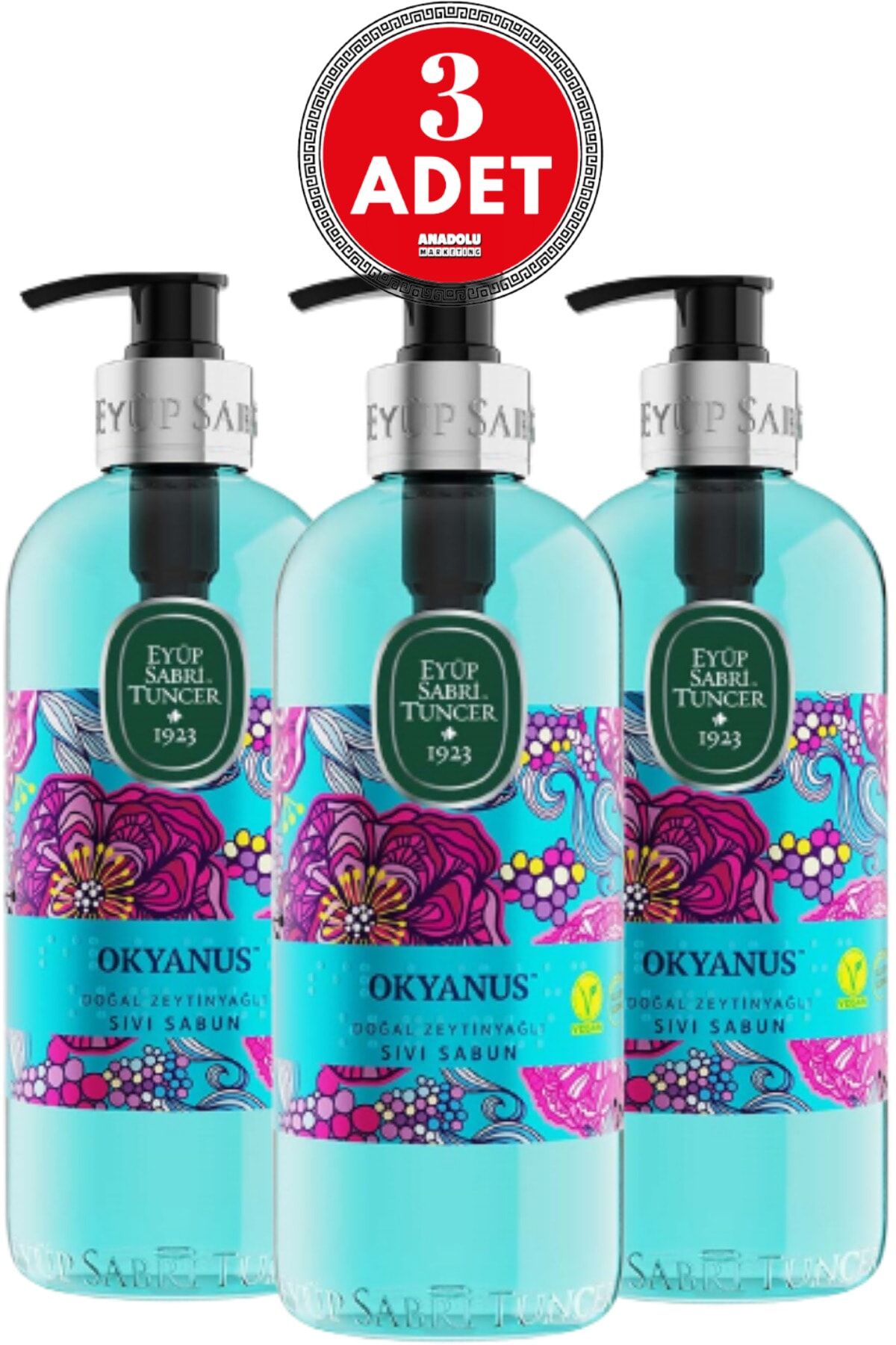 Eyüp Sabri Tuncer Doğal Zeytinyağlı Sıvı Sabun Okyanus 500 ml x 3 Adet