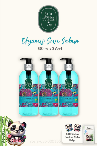 Eyüp Sabri Tuncer Zeytinyağlı Sıvı Sabun Okyanus 500 ml ve ROSIE Doğal Pamuk