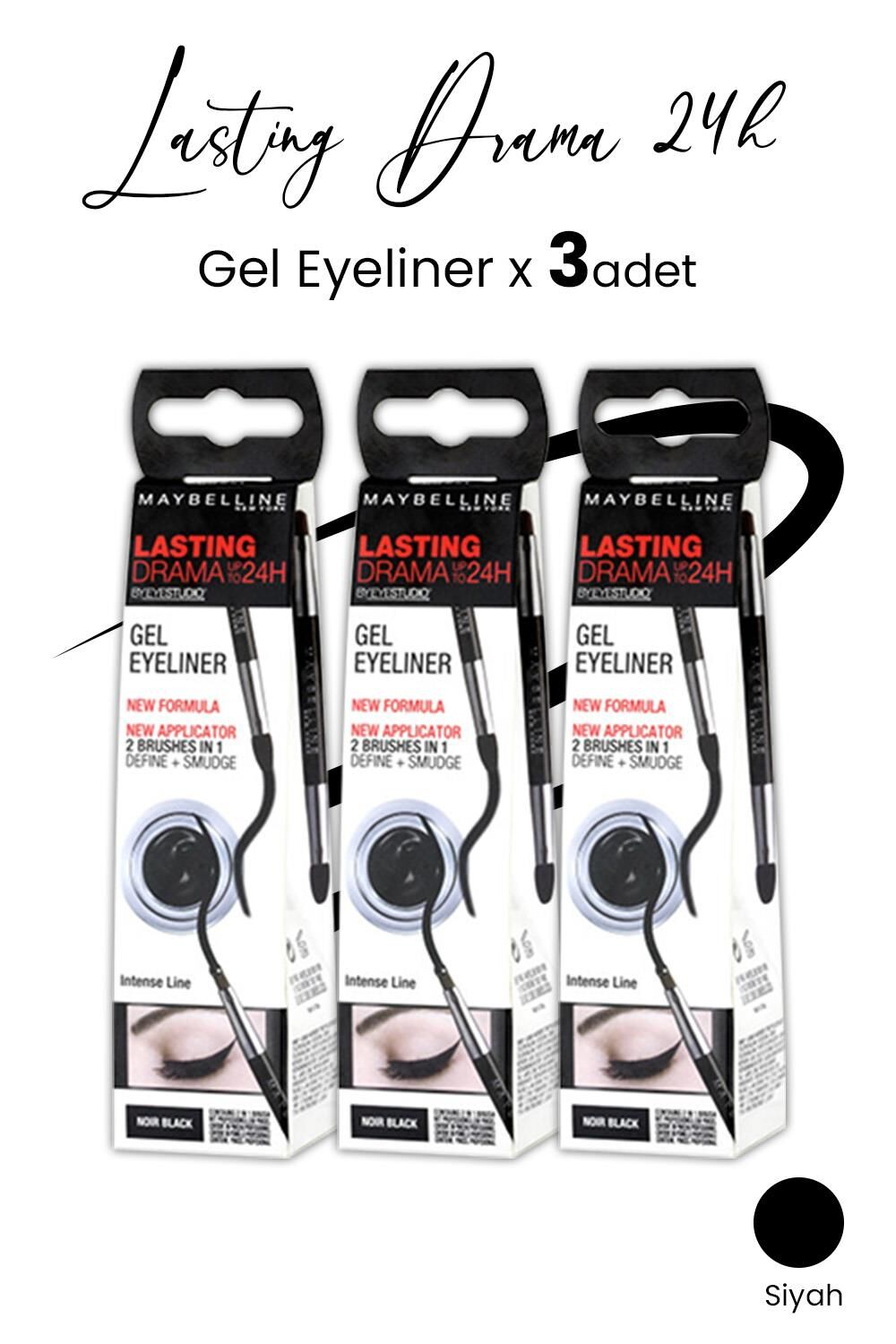 Maybelline New York Lasting Drama 24H Gel Eyeliner Siyah x 3 adet