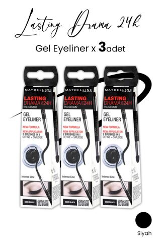 Maybelline New York Lasting Drama 24H Gel Eyeliner Siyah x 3 adet