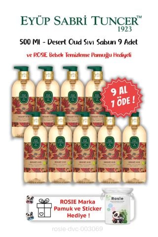 9 AL 7 ÖDE Desert Oud Sıvı Sabun 500 ML ve ROSIE Hediyeli
