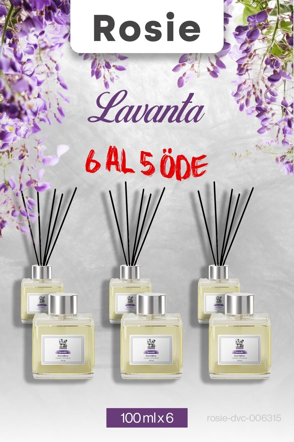Lavanta 6 AL 5 ÖDE, Rosie Çubuklu Oda Kokusu 100 ml