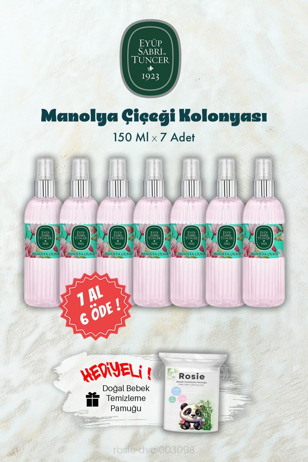 Manolya Çiçeği Kolonyası 150 ML 7 AL 6 ÖDE ve ROSIE Hediye