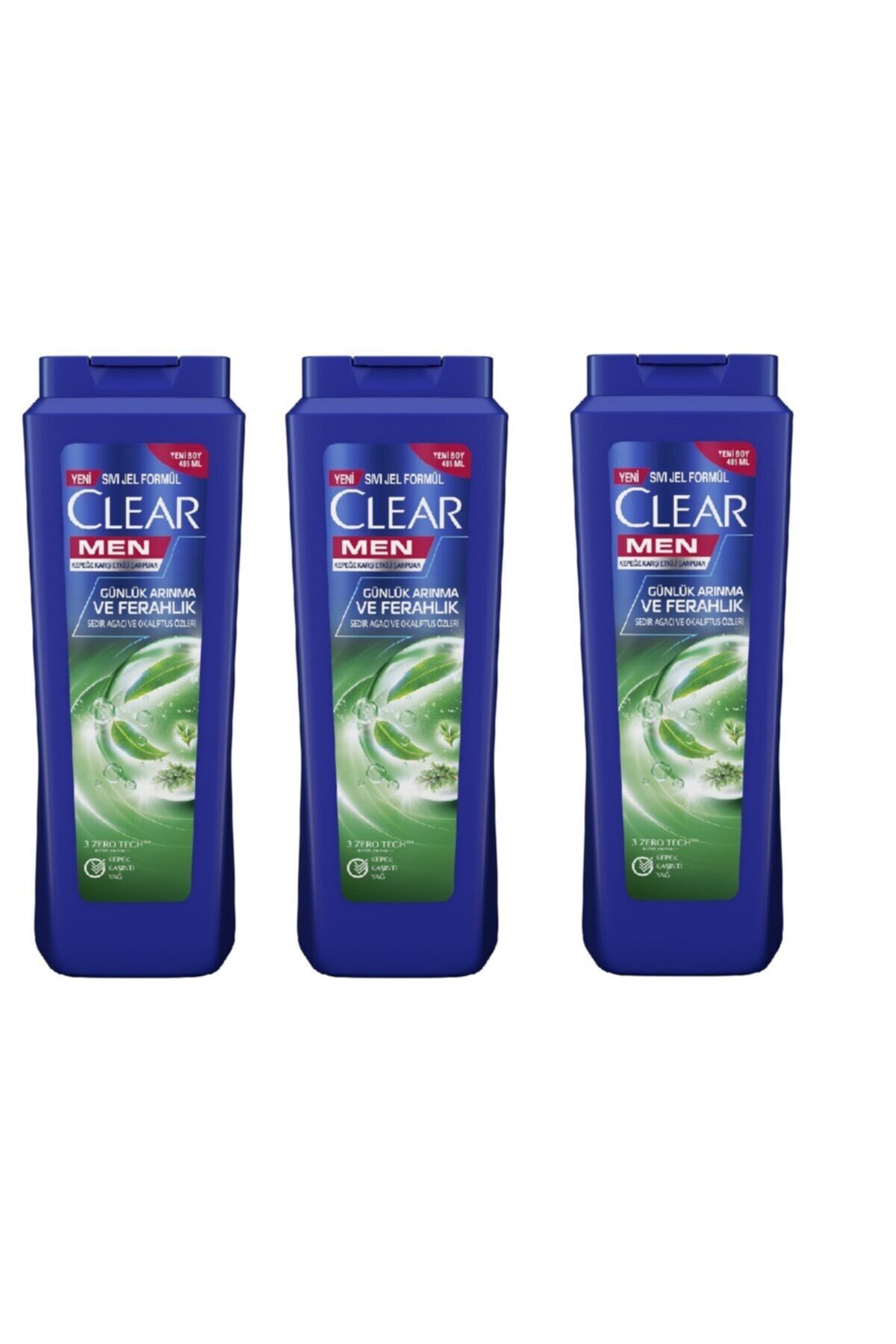 Clear Men Şampuan Günlük Arınma ve Ferahlık 485 ml x 3