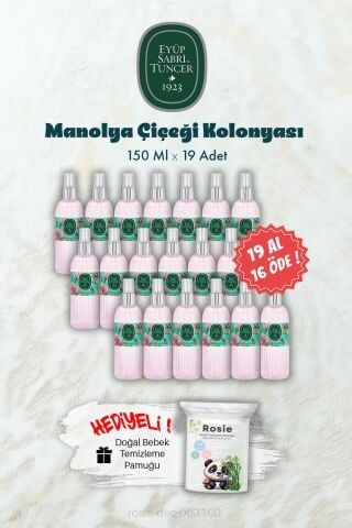 19 AL 16 ÖDE 150 ML Manolya Çiçeği Kolonyası ve ROSIE Hediye