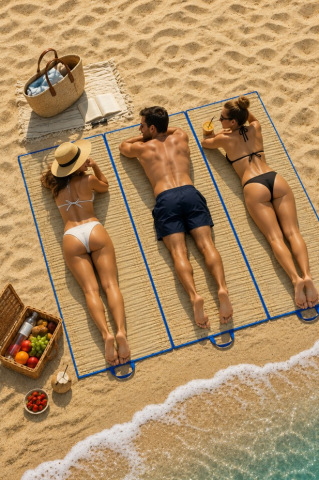 Hasır Mat 3'lü,Kamp Matı 60x180 cm