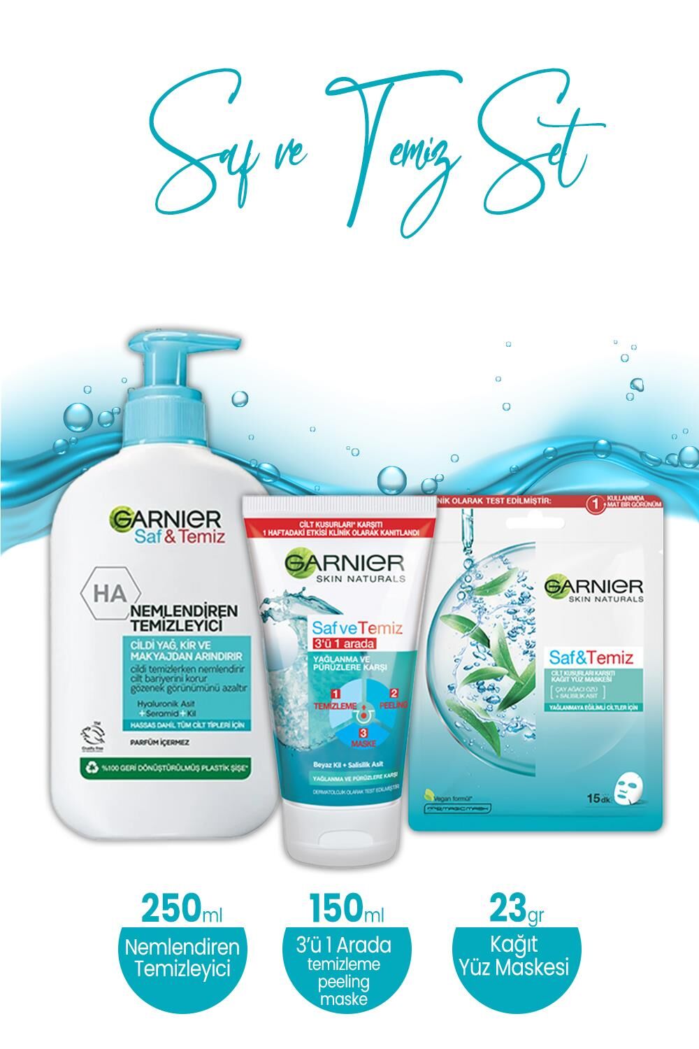 Garnier 3' ü 1 Arada Saf & Temiz Bakım Seti