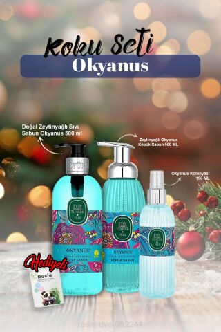 Okyanus Kolonya 150ml, Köpük ve Sıvı Sabun 500ml ve Rosie Pamuk