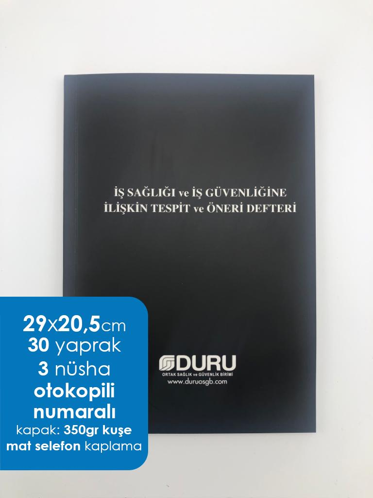 DURU OSGB İş Sağlığı ve Güvenliği Defteri Otokopili