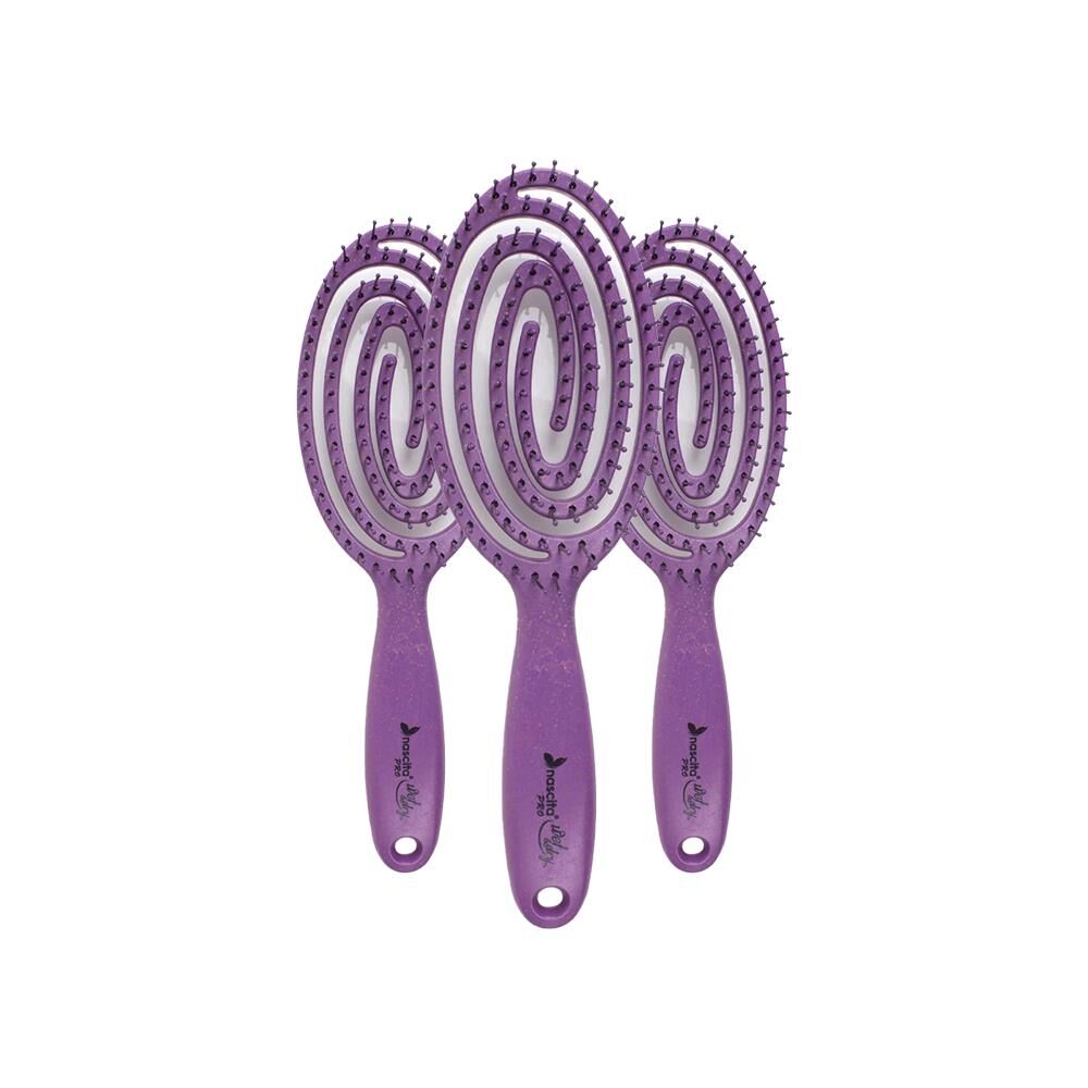 Nascita Üç Boyutlu Flexible Saç Fırçası Mor x 3