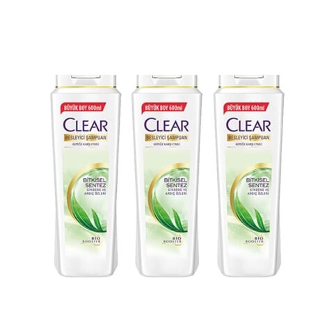 Clear Women Bitkisel Sentez Şampuan 600 Ml x 3