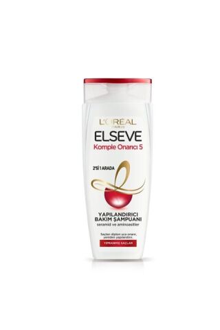 Elseve Komple Onarıcı 5 Yapılandırıcı Bakım Şampuanı 2'si 1 Arada 450 Ml 3'lü Set