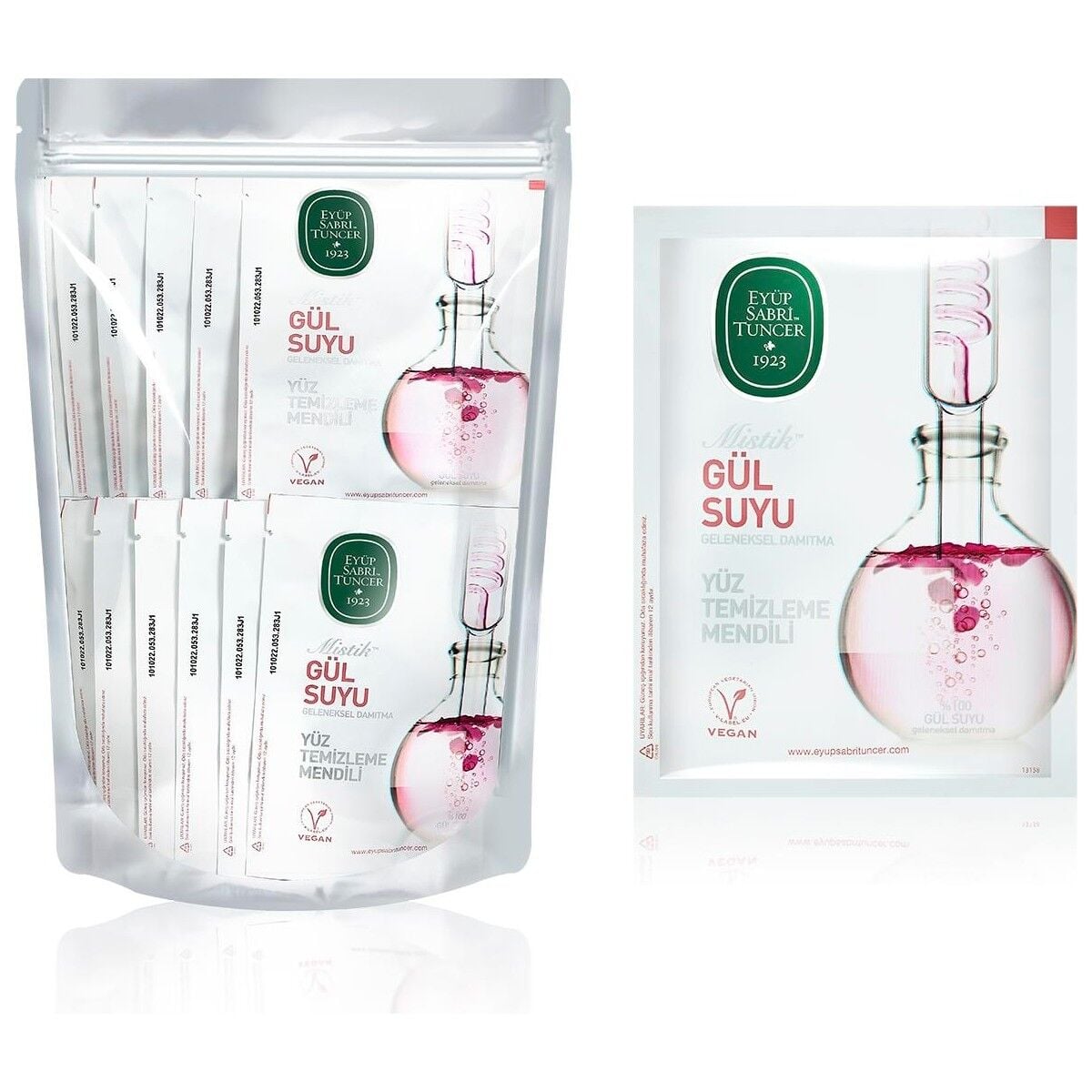 Mistik Gül Suyu Yüz Temizleme Mendili 30'lu Paket (Büyük Boy)