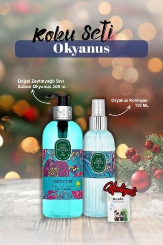 Okyanus Kolonya 150ml, Sıvı Sabun 500ml ve Rosie Pamuk