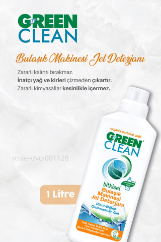 Green Clean Bitkisel Likit Sabun 2750 ml, B.Makinesi Jel Deterjanı 1 lt ve ROSIE