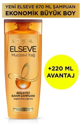 Elseve Loreal Paris 6 Mucizevi Yağ Besleyici Bakım Şampuanı 670 Ml
