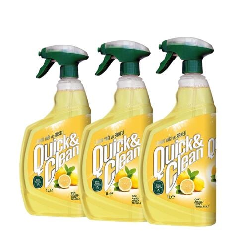 Eyüp Sabri Tuncer Quick and Clean Limon Yağı & Sirkeli Çok Amaçlı Yüzey Temizleyici 1lt x 3