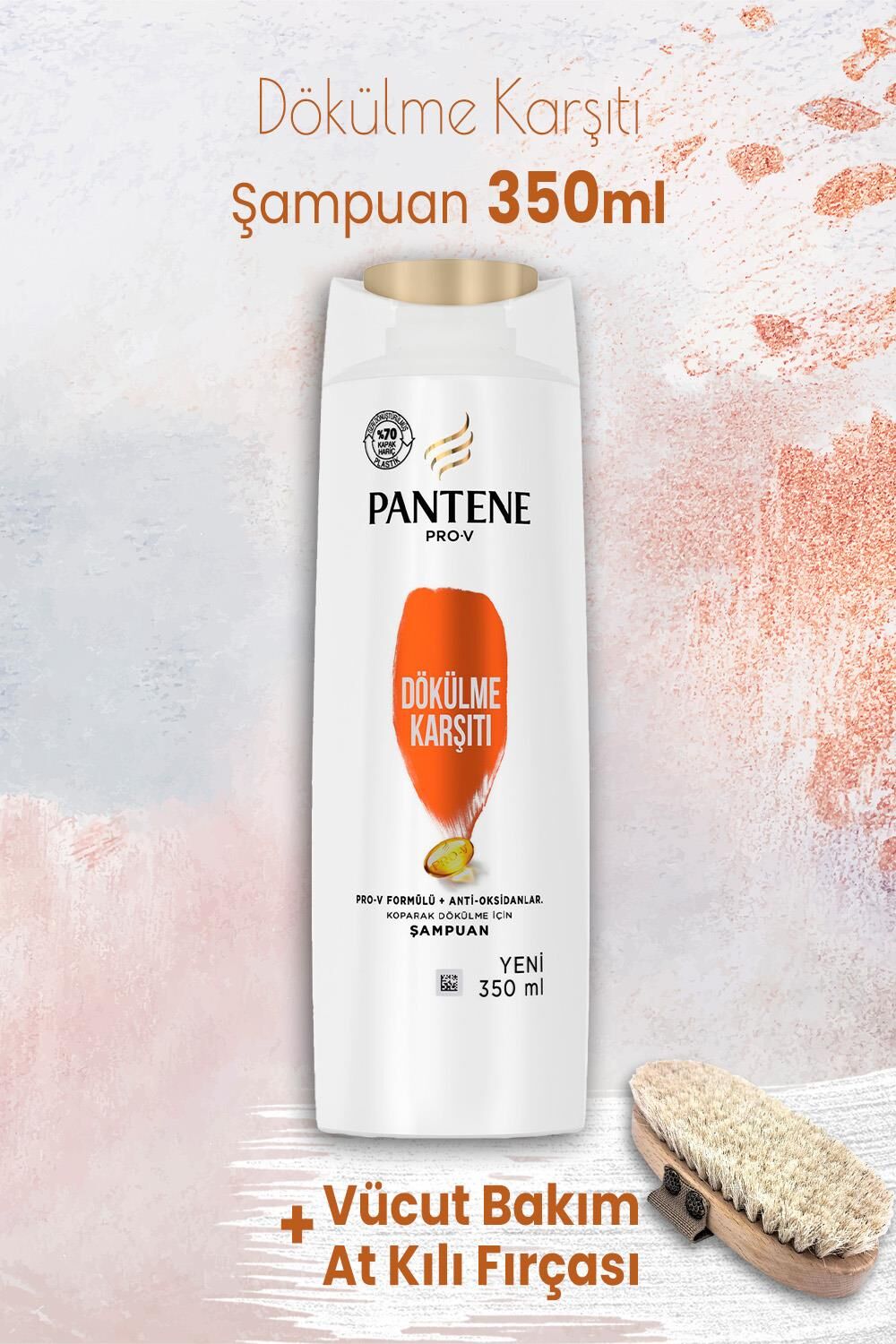 Pantene Şampuan Pro-V Dökülme Karşıtı 350 ml ve Vücut Bakım At Kılı Fırçası
