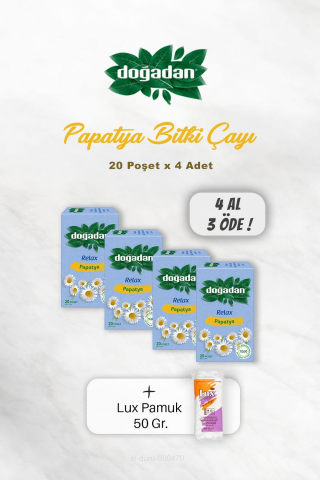 4 AL 3 ÖDE Doğadan Papatya Bitki Çayı, Pamuk